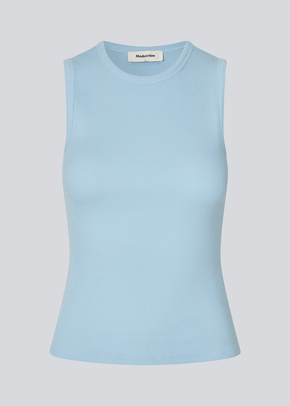 Ærmeløs top i ribbed bomuldsjersey. Igormd tank top har en tætsiddende pasform og en rund halsudskæring, cropped pasform med lange ærmer.