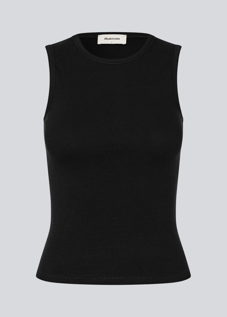 Ærmeløs top i ribbed bomuldsjersey. Igormd tank top har en tætsiddende pasform og en rund halsudskæring. cropped pasform med lange ærmer.