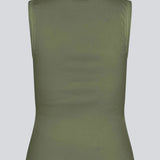 Ærmeløs grøn top i ribbed bomuldsjersey. Igormd tank top har en tætsiddende pasform og en rund halsudskæring. cropped pasform med lange ærmer.