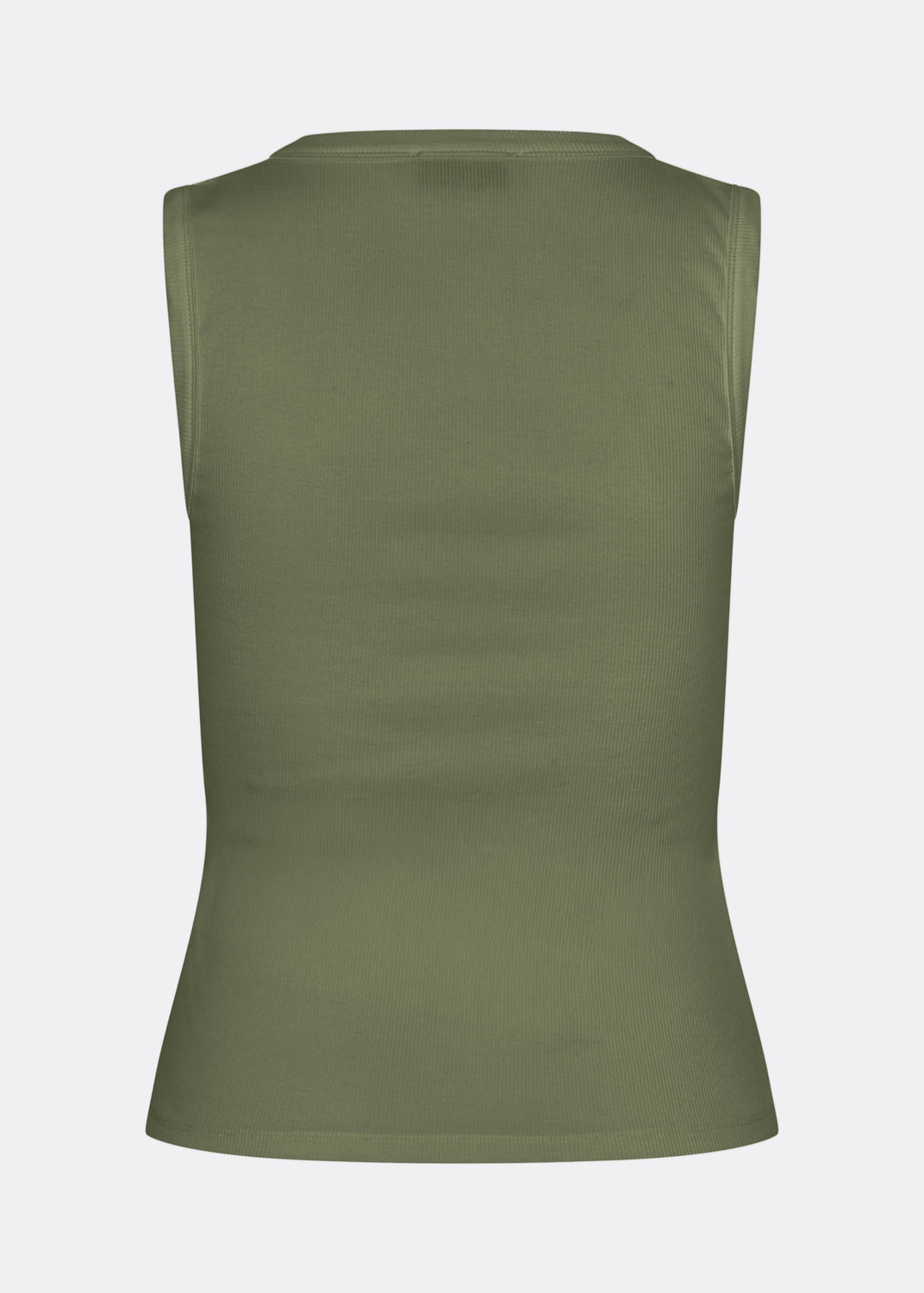 Ærmeløs grøn top i ribbed bomuldsjersey. Igormd tank top har en tætsiddende pasform og en rund halsudskæring. cropped pasform med lange ærmer.