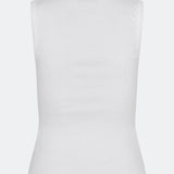 Ærmeløs top i ribbed bomuldsjersey. Igormd tank top har en tætsiddende pasform og en rund halsudskæring. cropped pasform med lange ærmer. Modellen er 175 cm og har en str S/36 på.