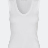 Ærmeløs top i ribbed bomuldsjersey. Igormd tank top har en tætsiddende pasform og en rund halsudskæring. cropped pasform med lange ærmer. Modellen er 175 cm og har en str S/36 på.