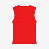 Tætsiddende ærmeløs top med dyb V-udskæring. Igormd v-neck top er skabt i ribbet økologisk bomuld med stretch. Brug den under en åben skjorte eller med bukser med vide ben.&nbsp;