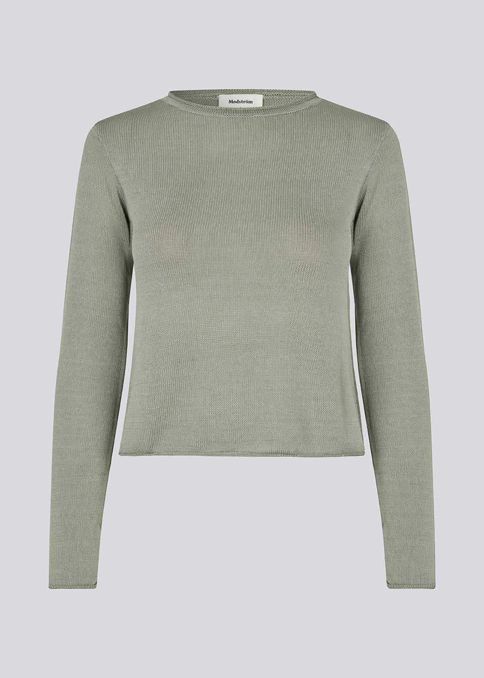 Strikket top i sart grøn med lange ærmer og en bred halsudskæring. IvonneMD O-neck har en normal pasform.