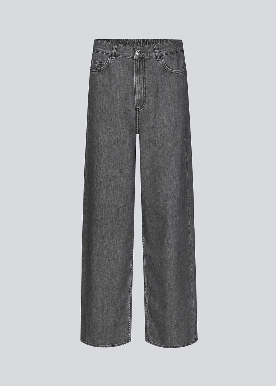 Grå jeans med lige ben og stræk i blød bomuldsdenim. KenaMD pants har 5 lommer, en mellem høj talje og elastik i taljen.