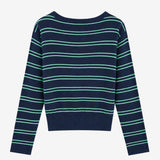 Top med bådudskæring i blød bomuldsstrik. MalvaMD boatneck har vandrette striber, lange ærmer og ribkanter ved manchetter og nederst. Style den med jeans med lige ben eller en let nederdel.
