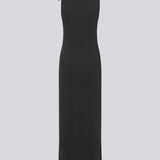 Lang figursyet kjole i sort i et elastisk materiale. MaverickMD long dress er ærmeløs og har en sløjfedetalje ved skulderen.