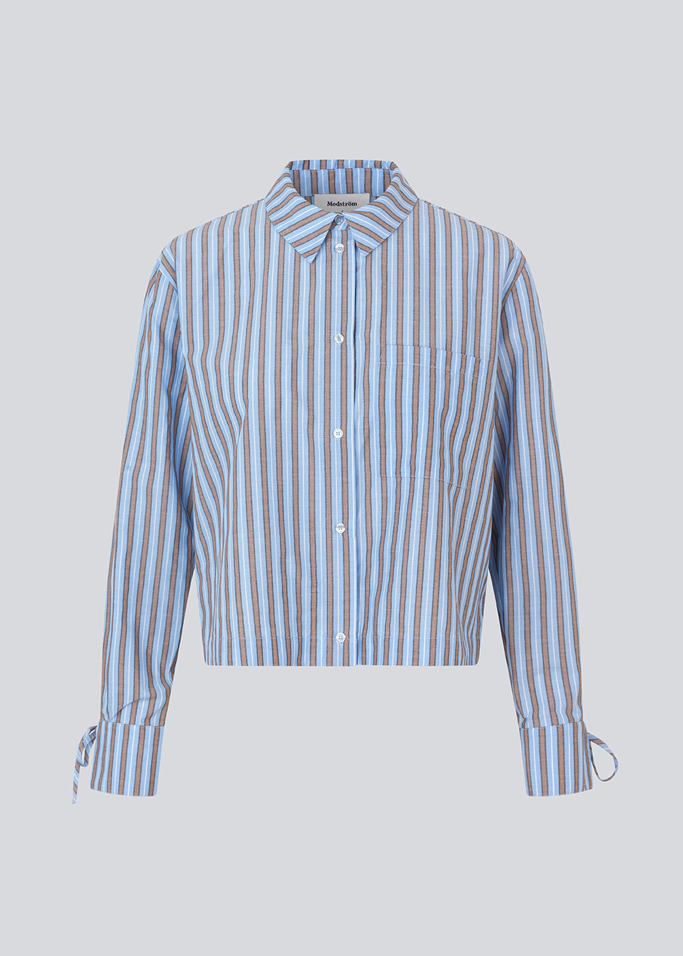 Cropped skjorte i bomuld med en løs pasform. MeyrickMD stripe shirt har brede ærmer, en brystlomme og manchet med slids og bindebånd.