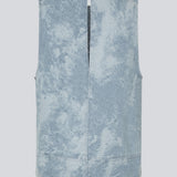 Ærmeløs denim top med rund hals i bomuldsdenim. Newlandmd top har en løs pasform og en åbning i nakken med knappelukning.&nbsp;