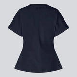 Figursyet t-shirt med korte ærmer i navy. Patayamd t-shirt har en rund hals og rynkedetaljer i siden.

Materiale:
100% Økologisk Bomuld