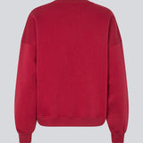Sweatshirt i mørkerød i bomuldsblanding med logo. Paulamd sweat &nbsp;har en rund halsudskæring og ribkant vedbåde &nbsp;bund og ærmer. Modellen er 175 cm og har en str S/36 &nbsp;på.
