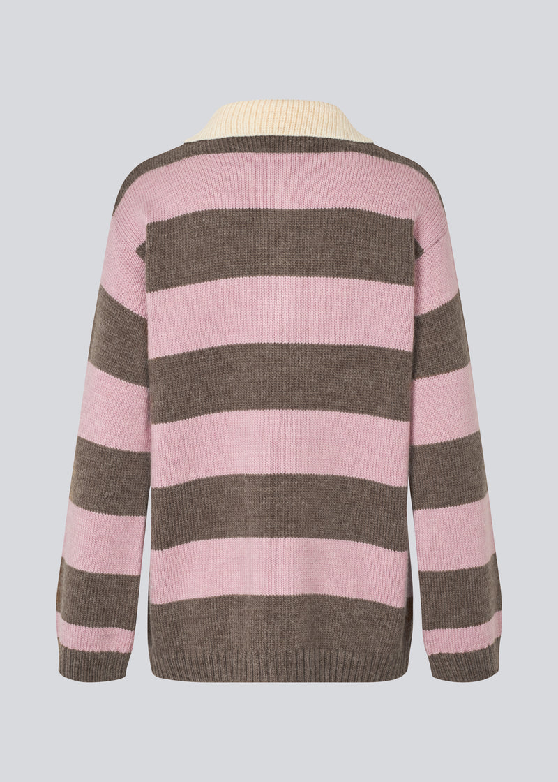 Pelhammd stripe polo - Lilac Chocolate Stripe