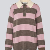 Pelhammd stripe polo - Lilac Chocolate Stripe