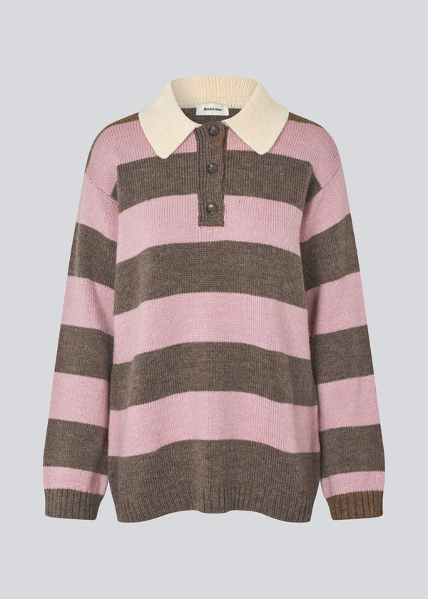 Pelhammd stripe polo - Lilac Chocolate Stripe