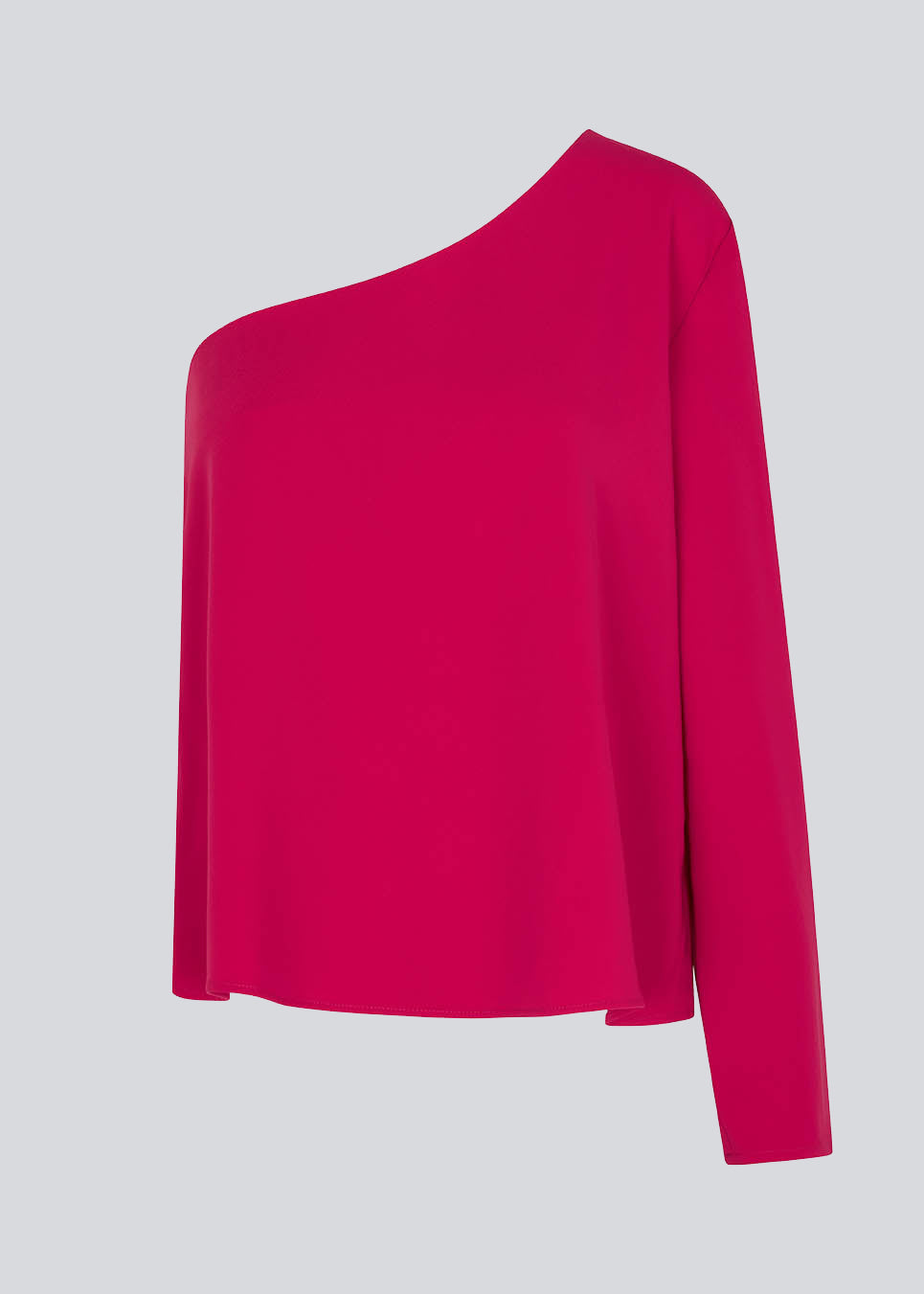 One shoulder top i pink med langt ærme i let, vævet kvalitet. PerryMD top har en løs pasform. Modellen er 175 cm og har en størrelse S/36 på. Indersøm (S/36): 81 cm Bukserne forlænges med 0,5 cm for hver størrelse. Modellen er 173 cm og har en størrelse S/36 på