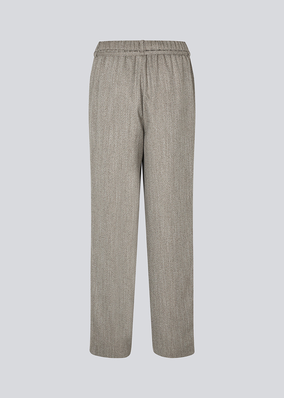 Bukser med lige ben og bindebånd i taljen. Popemd pants har en elastik i taljen og sidelommer. Modellen er 175 cm og har en str. S/36 på.