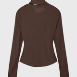 Prudencemd scarf top - Seal Brown