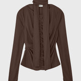 Prudencemd scarf top - Seal Brown