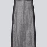 Nederdel i skinnede imiteret læder. Ridgemd skirt har en høj talje og en slids bag på - perfekt til både et råt og feminint look.

