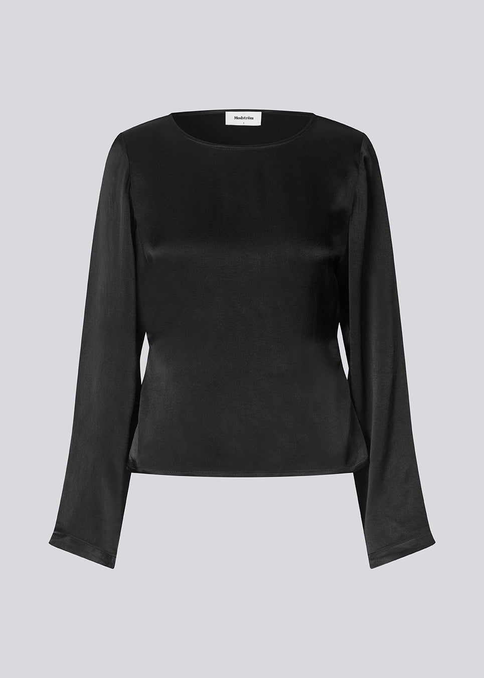Langærmet top i satin. Royalmd top har rund hald og et elegant og klassisk udtryk – perfekt til både hverdag og fest.