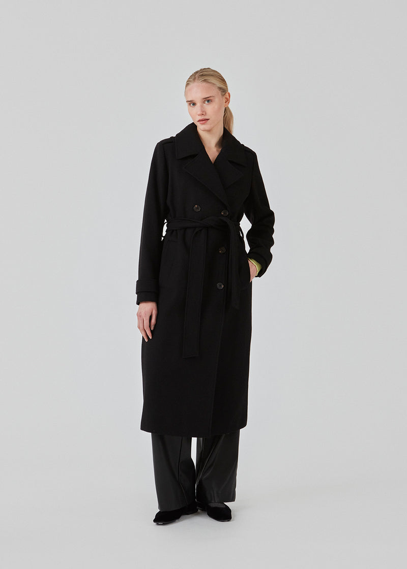 coat - Uldfrakke i sort – Modström DK