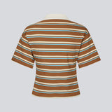 Kortærmet polo med striber. StetsonMD SS Polo er figursyet med brede ærmer og har krave, knapper samt diskret brystlogo. En sporty og moderne top, der kombinerer klassiske detaljer med et feminint fit.