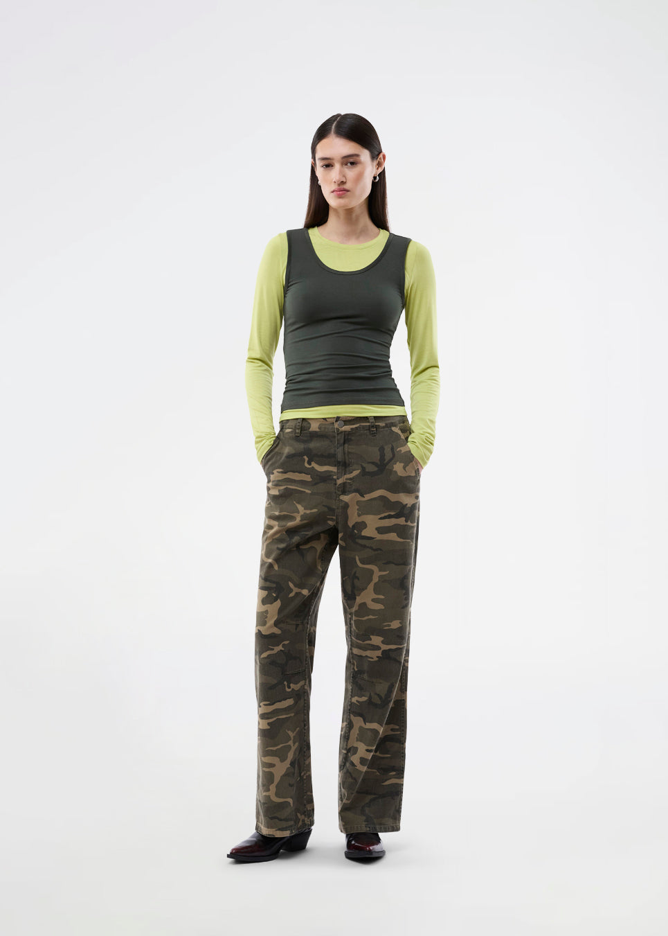 Thaliamd LS t-shirt - Split Pea/Army Dust