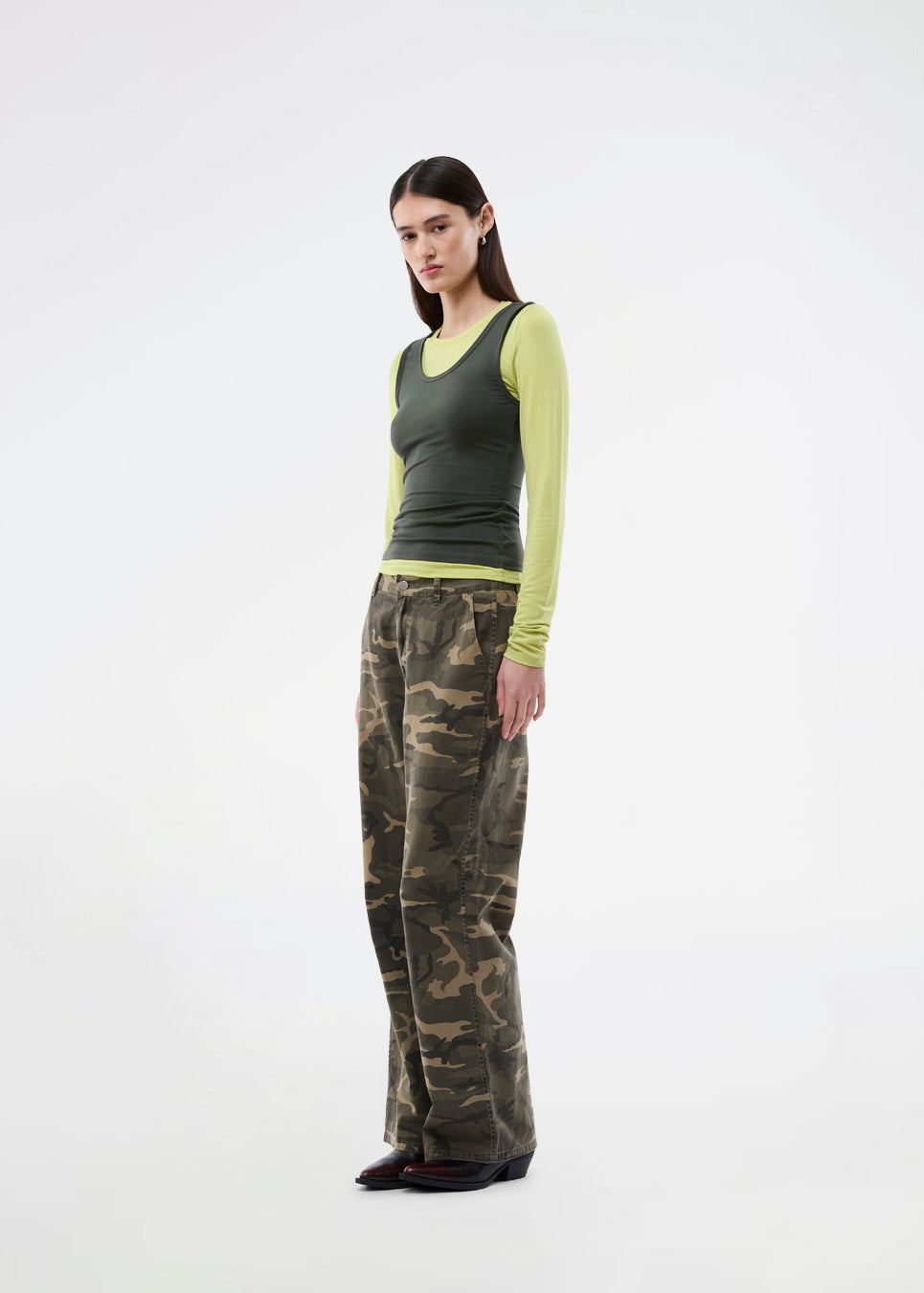 Thaliamd LS t-shirt - Split Pea/Army Dust