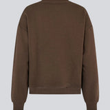 Brun sweatshirt i bomuldsblanding med logo. TiaMD sweat har en rund halsudskæring og ribkant ved både bund og ærmer.