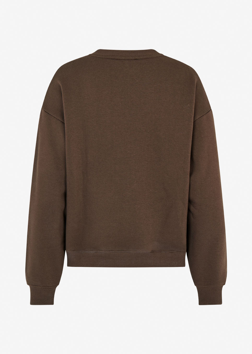 Brun sweatshirt i bomuldsblanding med logo. TiaMD sweat har en rund halsudskæring og ribkant ved både bund og ærmer.