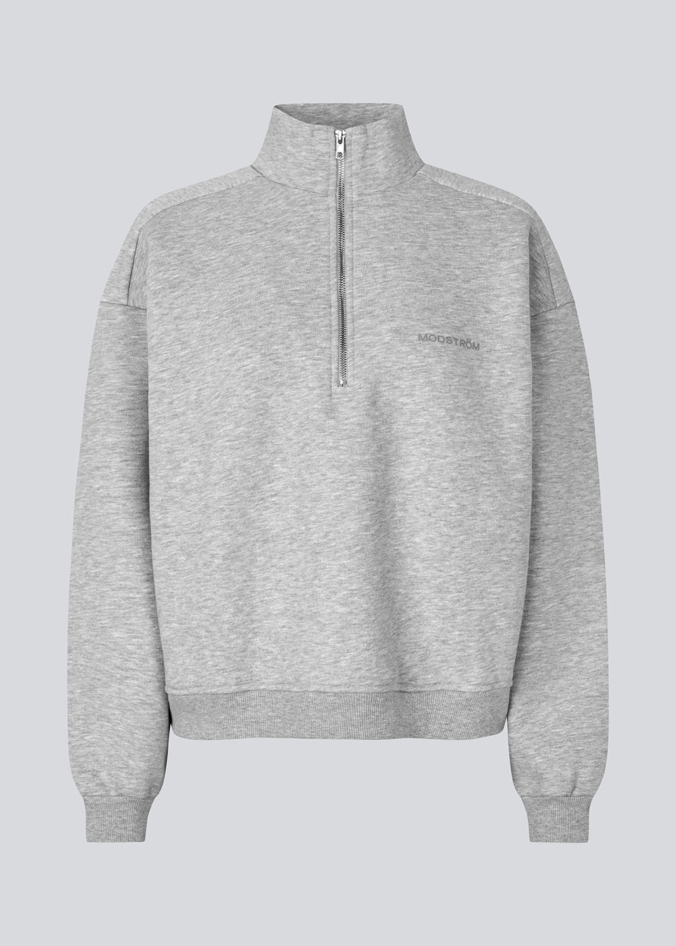 Sweatshirt i bomuldsblanding med logo. TiaMD t-neck har en høj hals med lynlåsluknig og ribkant ved ærmerne. 