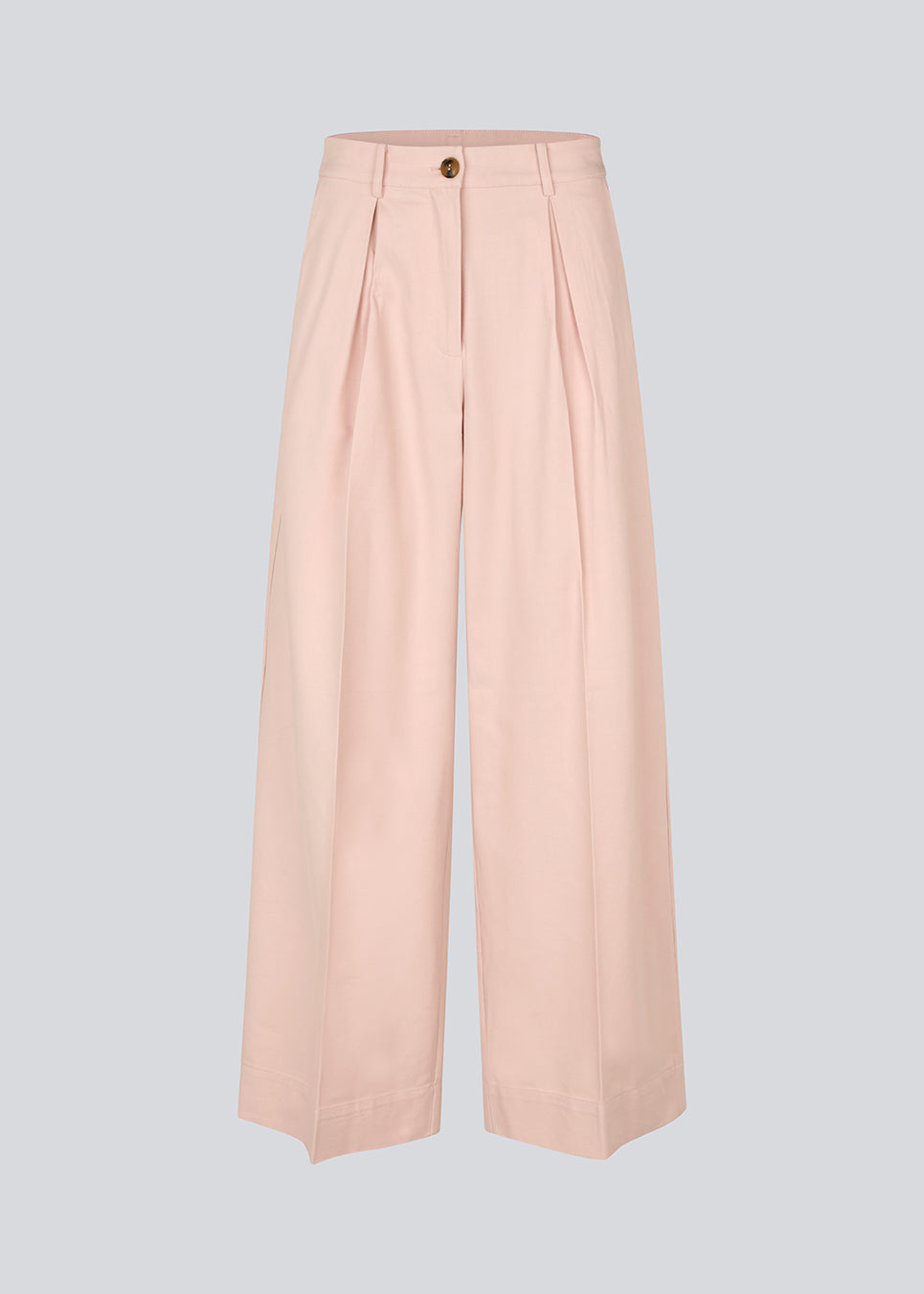 Habitbukser i twill med vide ben. ToreMD pants har en mellemhøj talje, lynlåsgylp og lægforoven, samt sidelommer og paspolerede baglommer.