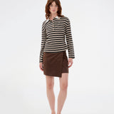 Trinnymd polo - Beige black stripe