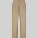 Lange bukser i farven Dune i et relaxed fit med lange brede ben, og elastik i taljen for ekstra komfort. TulsiMD pants er lavet i en blød blanding af hør og rayon. Modellen er 177 cm og har en størrelse S/36 på.