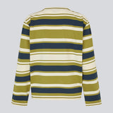 Stribet langærmet T-shirt i navy blå og grøn. Ulvamd stripe LS t-shirt har rund hals, en løs pasform og et diskret brystlogo. En frisk og afslappet style med et tidløst udtryk.

Materiale:
52% Bomuld
48% Polyester