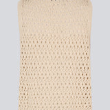 Strikket beige ærmeløs top med hulmønster, perfekt til lag-på-lag. VesterMD top er fremstillet i 100% økologisk bomuld og har en klassisk rund hals.