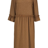 Modström Preloved Costa print dress - Brown Strokes