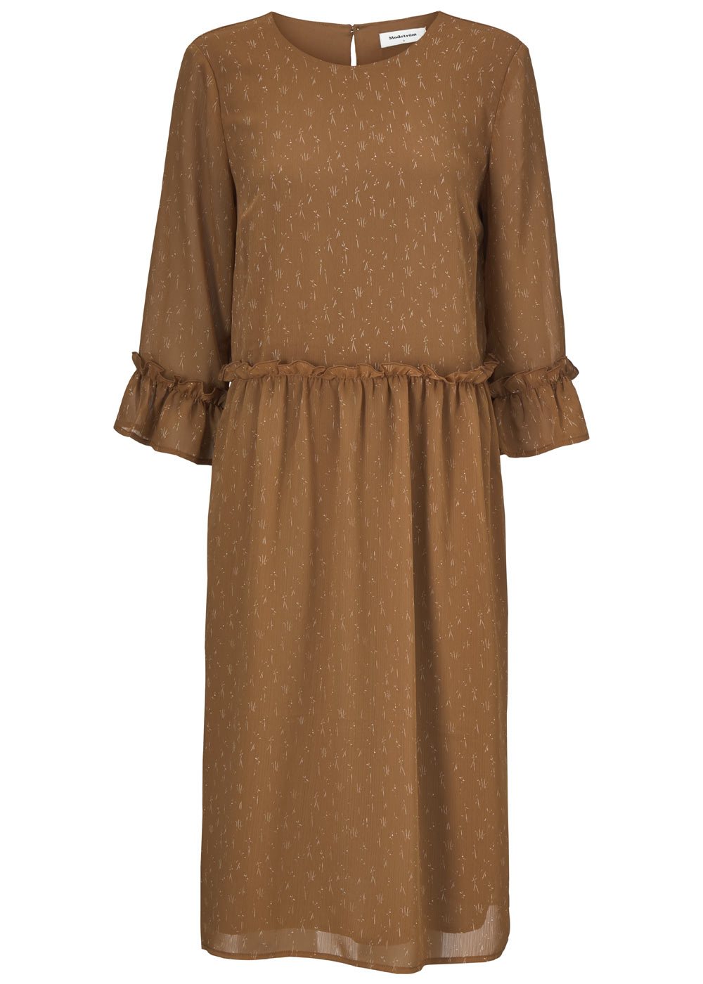 Modström Preloved Costa print dress - Brown Strokes