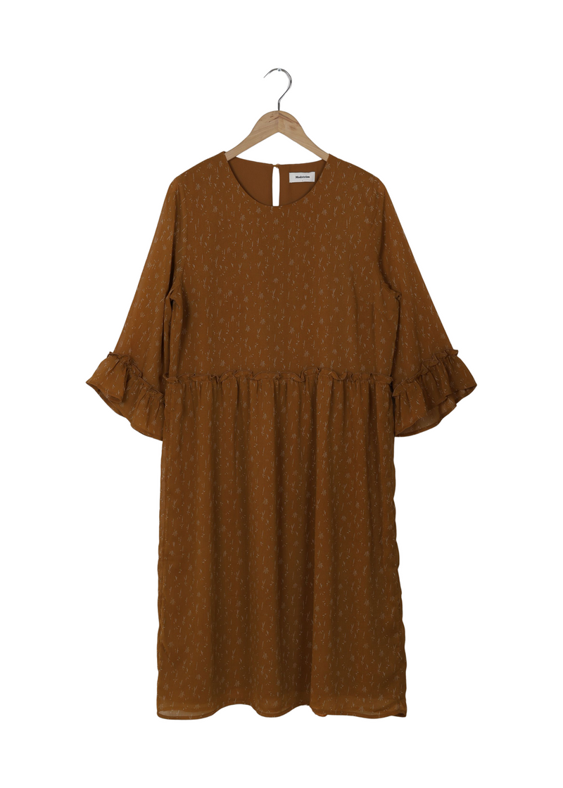 Modström Preloved Costa print dress - Brown Strokes