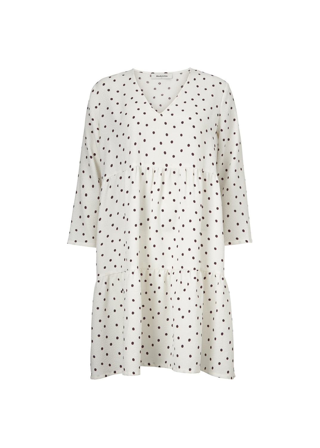 Modström Preloved Richie print dress, varen er en brugt style - Off White Dot