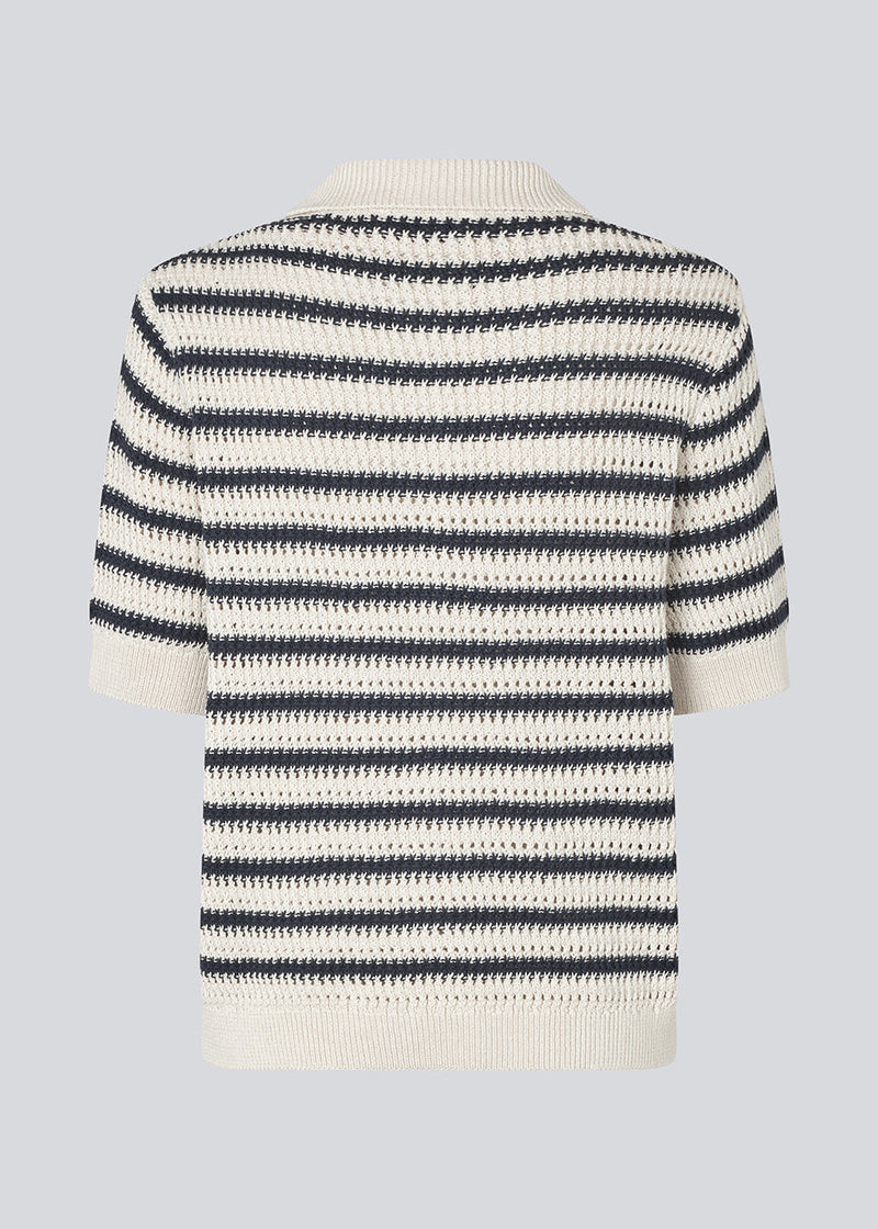 Modström Preloved Tellymd SS polo - Navy White stripe