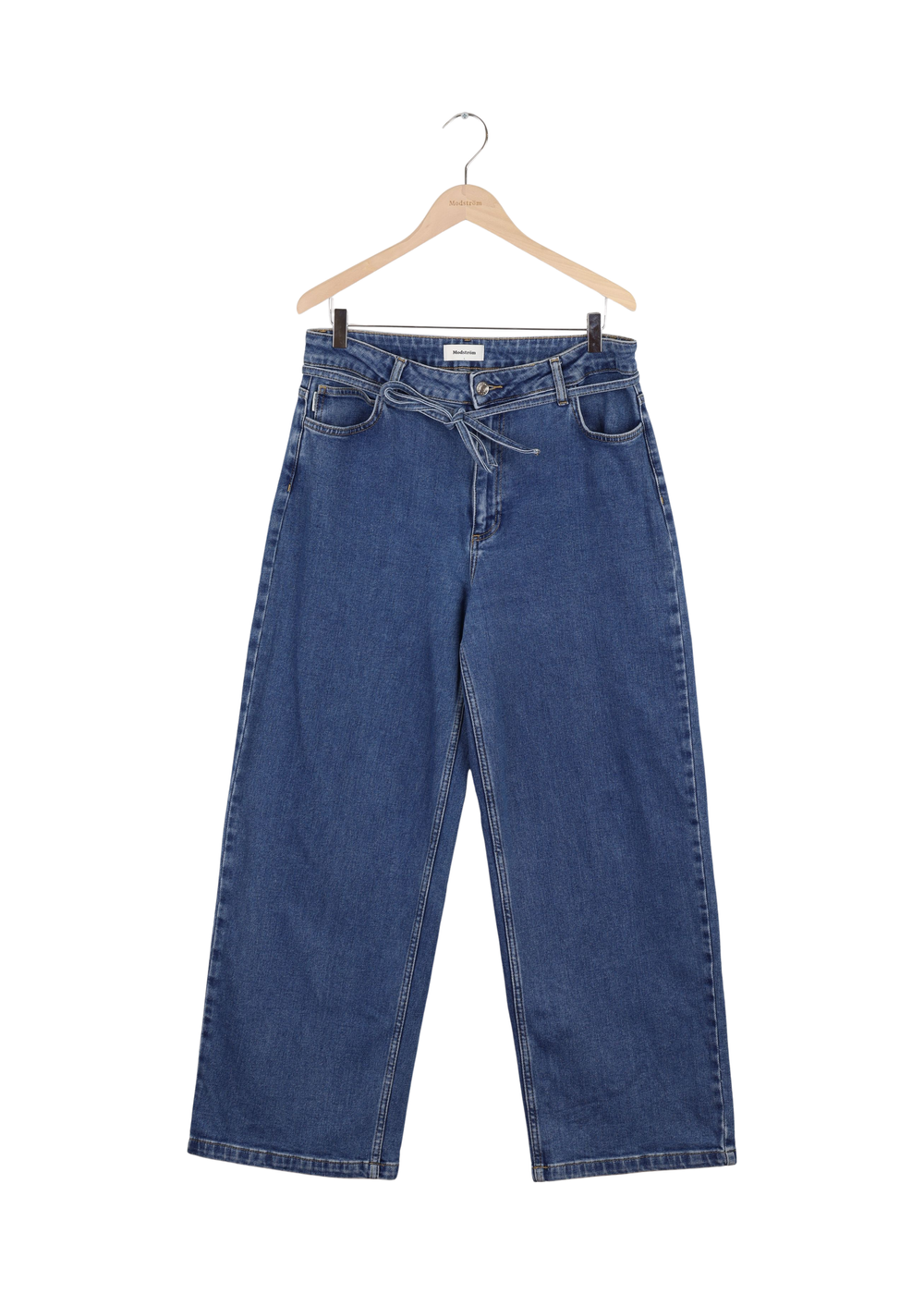 Modström Preloved Isolde Solid Pants - Distressed Blue - Blue