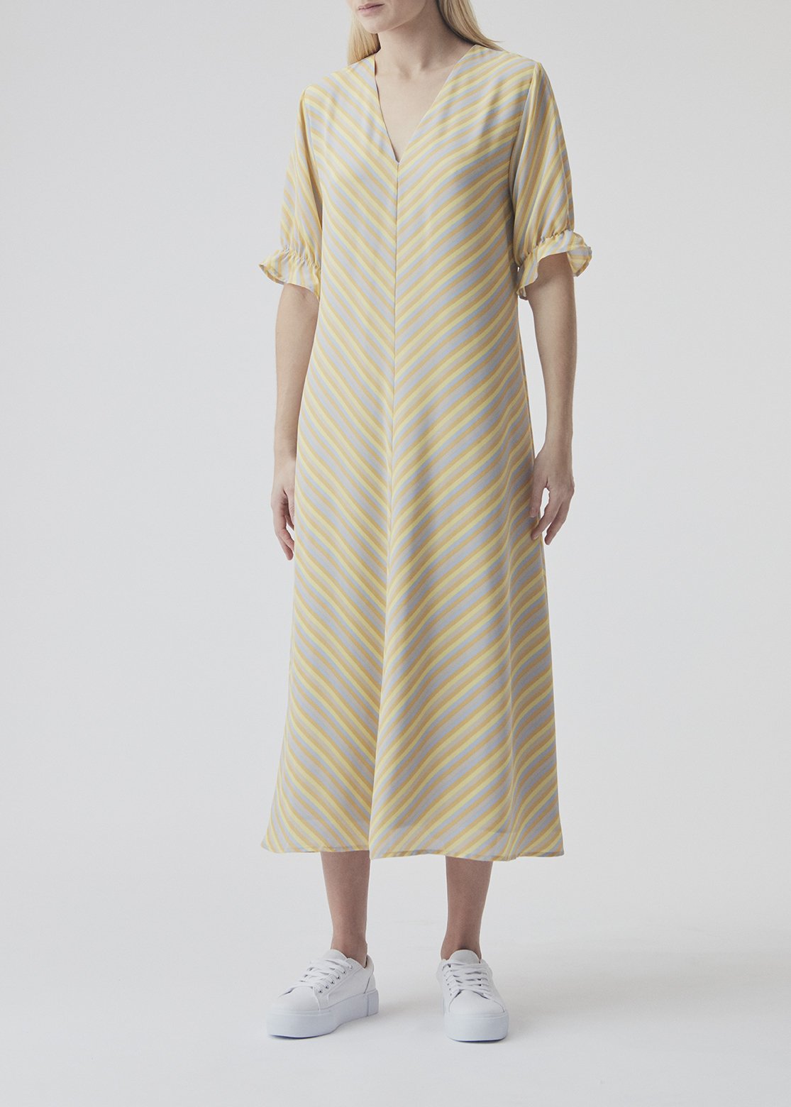 Modström Preloved Clementine print dress - Faded Stripe