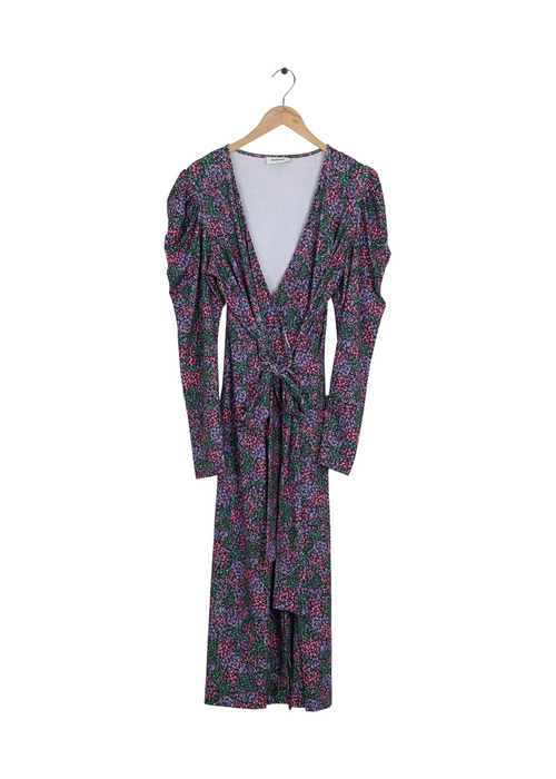 Modström Preloved TilloMD print wrap dress  - Poetry Flower