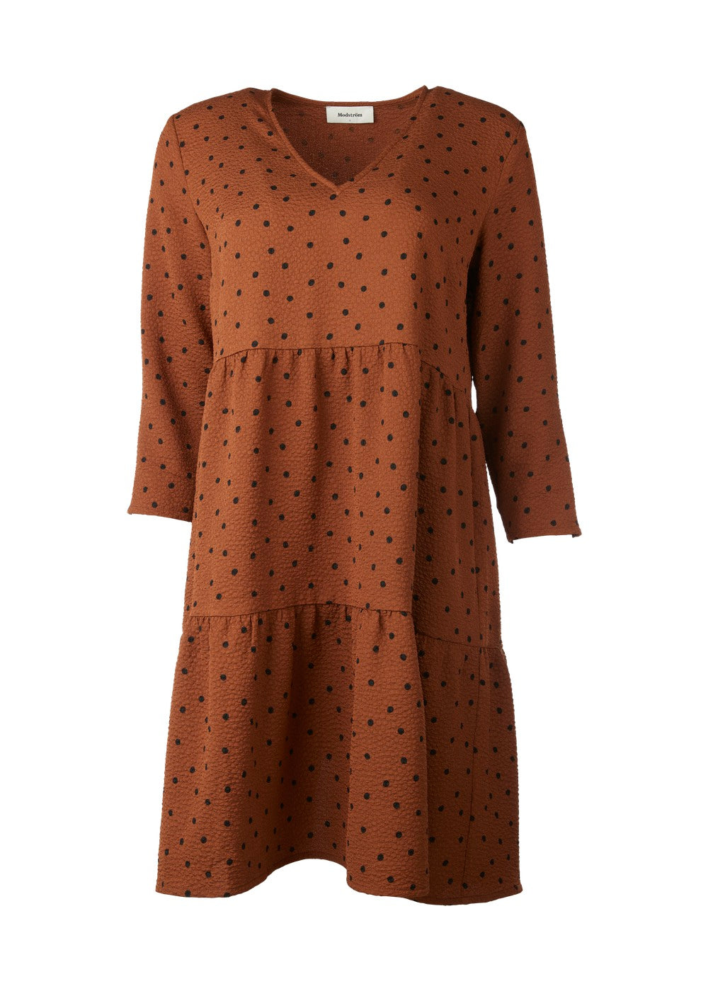 Modström Preloved Richie print dress, varen er en brugt style - Brown dot