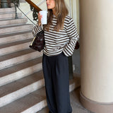 Typemd LS polo - Chocolate Chip Stripe