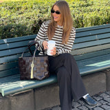 Typemd LS polo - Chocolate Chip Stripe