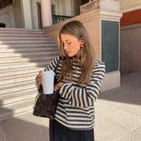 Typemd LS polo - Chocolate Chip Stripe