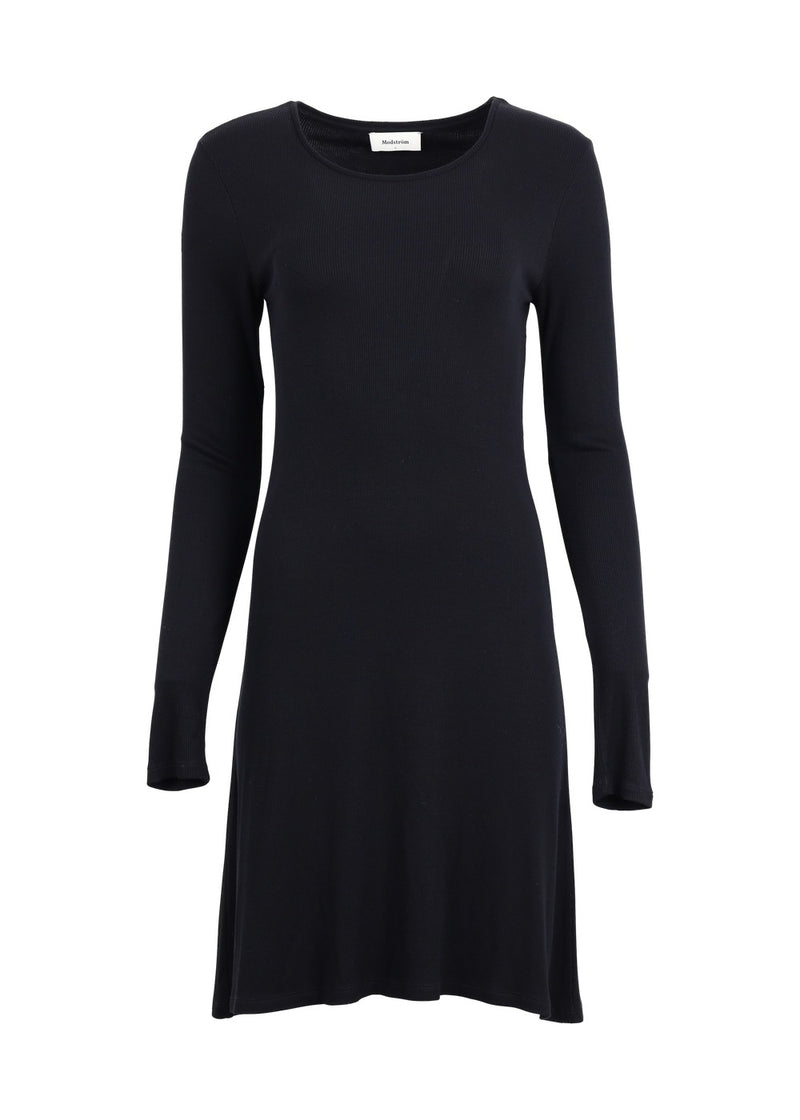 Modström Preloved Krown flare dress, varen er en brugt style - Black