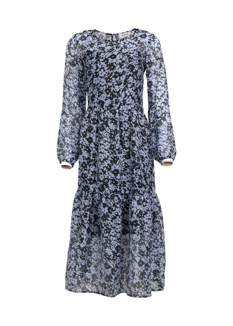 Modström Preloved Honny print dress, varem er en brugt style - Buttercup Blue